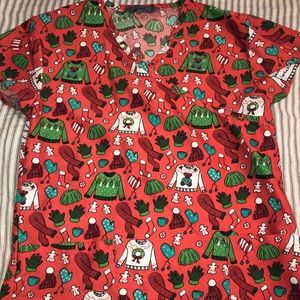XS Christmas scrub top